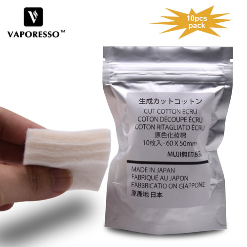 10pcs 100% Original Japanese MUJI Organic Cotton Electronic Cigarettes Vape Cotton For RBA DIY RDA Atomizer Coil Huge Vapor Wick
