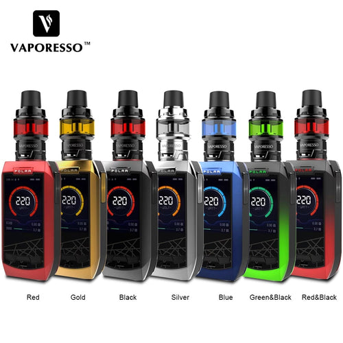 Original Electronic Cigarette Vaporesso Polar 220W Vape Kit 6.5ml & 2ml Cascade Baby SE Tank Use GT Meshed and GT Coil E-Cig Kit