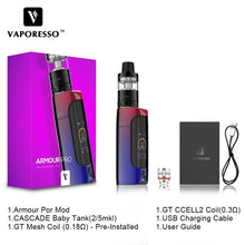Load image into Gallery viewer, Original Vaporesso Armour Pro 100W TC Vape Kit with 5ml/2ml Cascade Baby Tank use GT Meshed Coil E-Cigarette Kit VS Revenger